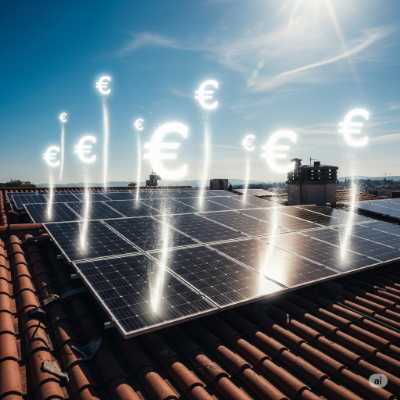Placas solares instaladas en un tejado, simbolizando la inversión inicial para pagar menos en el recibo de la luz