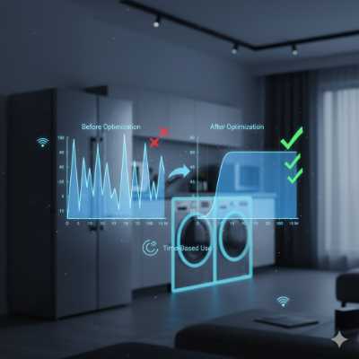 Factura luz con nevera y lavadora. Comparar tarifas eléctricas. Ahorrar consumo hogar.